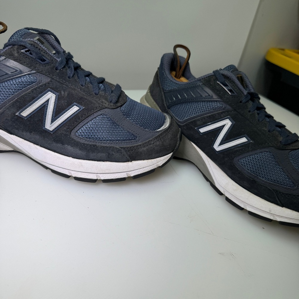 New Balance 990v5 Women 8 Wide Navy Blue Suede Running Shoes W990NV5 Made in USA - Picture 7 of 9
